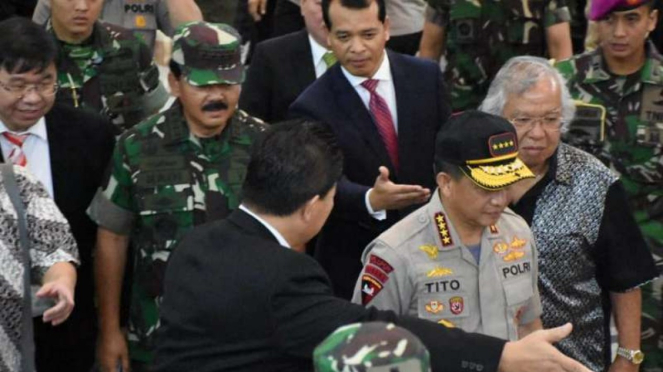 Panglima TNI Marsekal Hadi Tjahjanto dan Kapolri Jenderal Polisi Tito Karnavian.