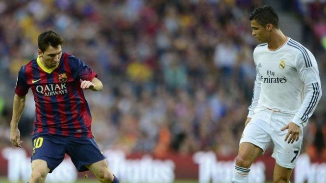 Lionel Messi (kiri) dan Cristiano Ronaldo (kanan)