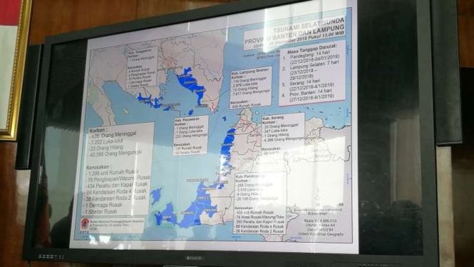 BNPB gelar konferensi pers soal tsunami Selat Sunda, Jumat, 28 Desember 2018.