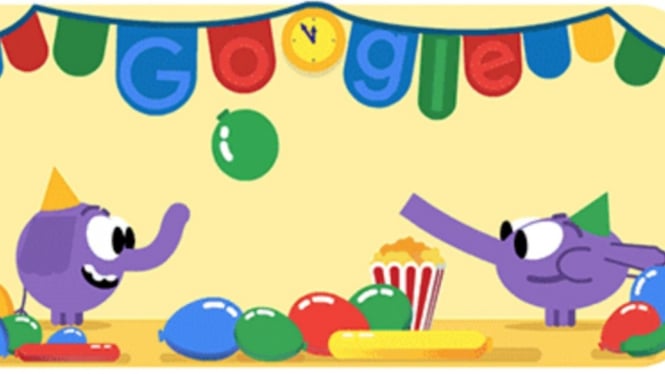 Google Doodle akhir tahun baru 2018