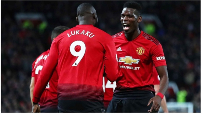 Pemain Manchester United, Paul Pogba dan Romelu Lukaku