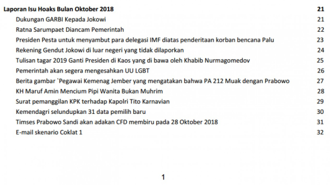 Daftar hoax Pileg dan Pilpres 2019