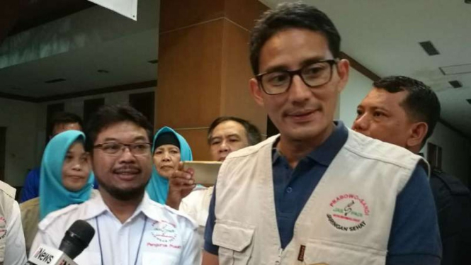 Calon wakil presiden Sandiaga Uno.