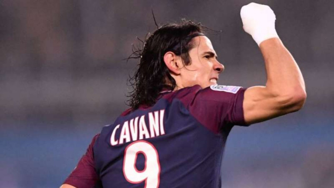Edinson Cavani saat masih menjadi pemain Paris Saint-Germain (PSG).