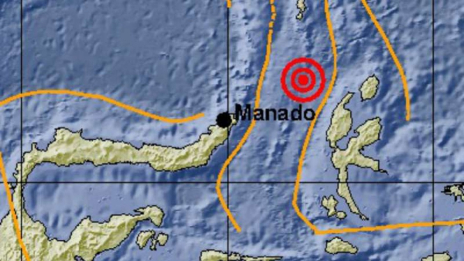 Pusat gempa di Halmahera Barat