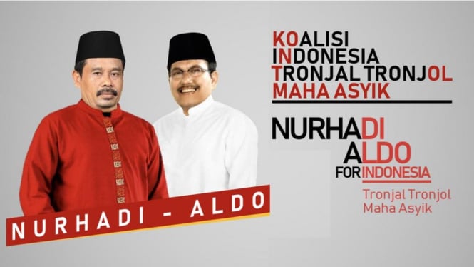 Huruf-huruf yang dipilih untuk diwanai merah oleh `koalisi` ini diarahkan untuk menciptakan kalimat yang mesum: Ko**ol Maha Asyik. - Facebook / Nurhadi-Aldo