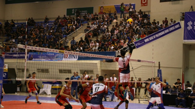 Pertandingan Proliga 2019, Bank Sumsel Babel versus Bhayangkara Surabaya Samator