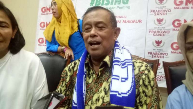 Ketua Badan Pemenangan Nasional Prabowo Subianto-Sandiaga Uno, Djoko Santoso, dalam konferensi pers di Malang, Jawa Timur, Minggu, 13 Januari 2019.
