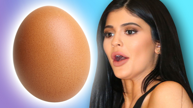 Ilustrasi telur dan Kylie Jenner.-Getty Images