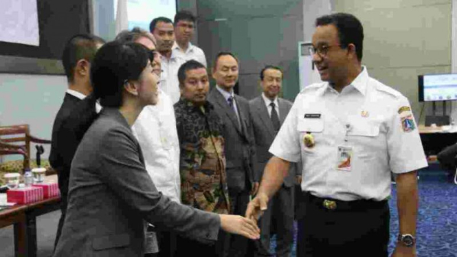 Gubernur DKI Jakarta Anies Baswedan menerima perwakilan JICA.