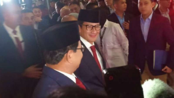 Prabowo Subianto dan Sandiaga Uno.