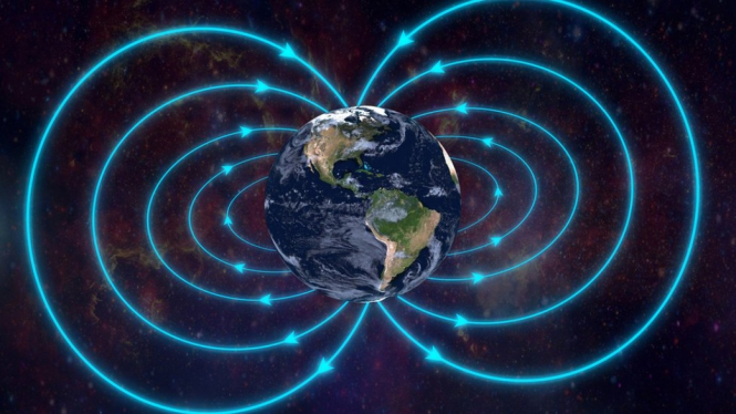 Medan magnet Bumi dibangkitkan pergerakan cairan logam di inti dalam planet.