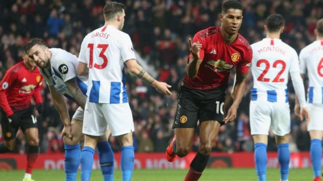 Selebrasi gol pemain Manchester United, Marcus Rashford