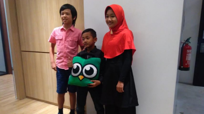Tiga anak berbakat teknologi dalam acara Tokopedia 