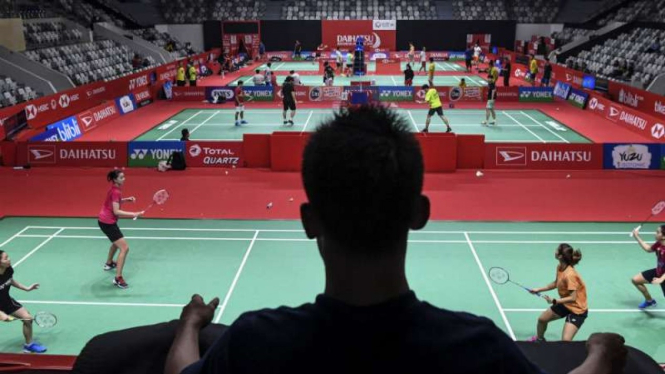 Suasana Istora Senayan dalam turnamen Indonesia Masters 2019.
