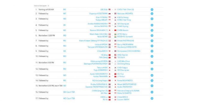 Jadwal Indonesia Masters  3