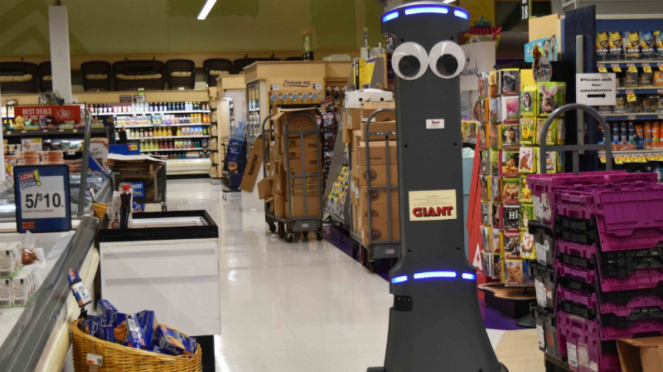 Robot di supermarket Giant Food Store.