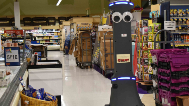 Robot di supermarket Giant Food Store.