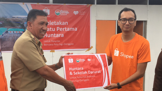 Shopee resmikan hunian sementara di Palu, Sulawesi Tengah.