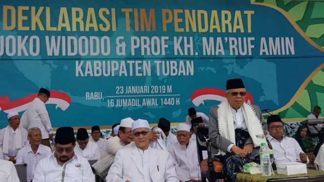 Deklarasi Tim Pendapat dukung pasangan Jokowi-Ma'ruf Amin, di Tuban, Jawa Timur.