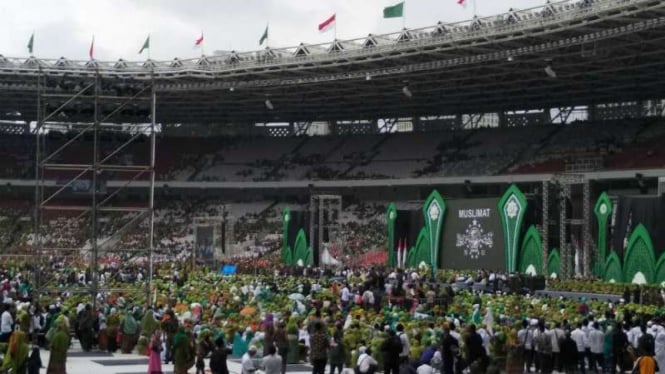 Harlah Muslimat NU di SUGBK Senayan, Jakarta. Minggu, 27 Januari 2019.