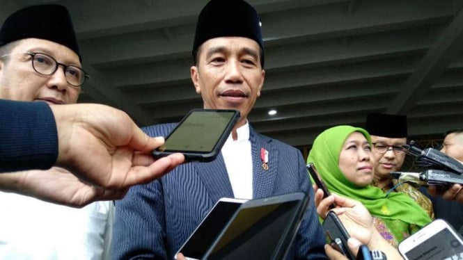 Presiden Joko Widodo usai Harlah Muslimat NU di Senayan, Jakarta.