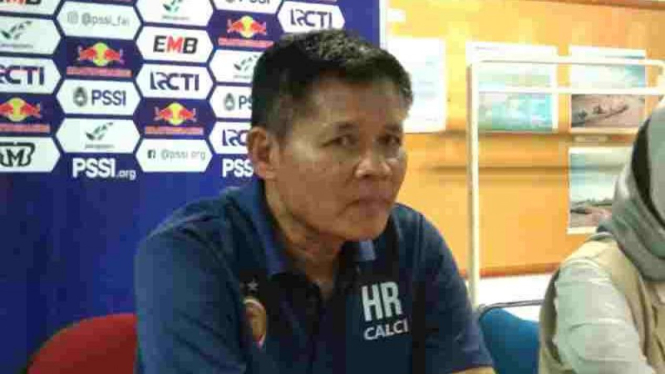 Pelatih sekaligus manajer Sriwijaya FC, Hartono Ruslan.