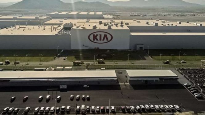 Ilustrasi pabrik mobil Kia.