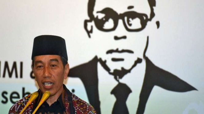 Presiden Joko Widodo memberikan sambutan saat Peringatan 72 tahun HMI