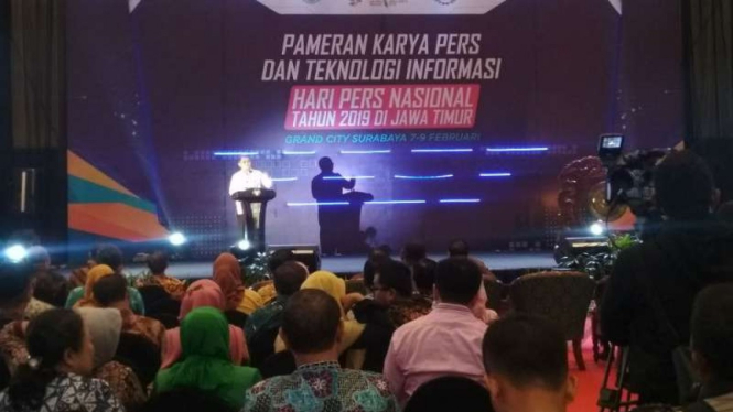 Rangkaian kegiatan Hari Pers Nasional di Surabaya, Jawa Timur.