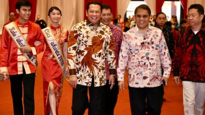 Bamsoet saat menghadiri perayaan Imlek Nasional 2019, di JIEXPO, Jakarta (07/02)