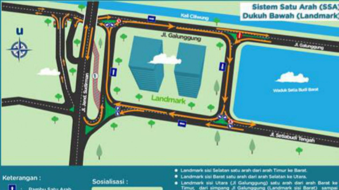 Pemberlakukan sistem satu arah di Dukuh Bawah, Jakarta Selatan