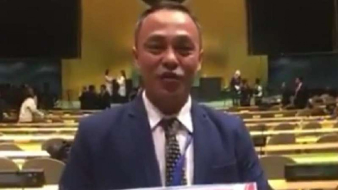 WNI yang tengah berada di Markas PBB membuat video dukungan Prabowo-Sandi