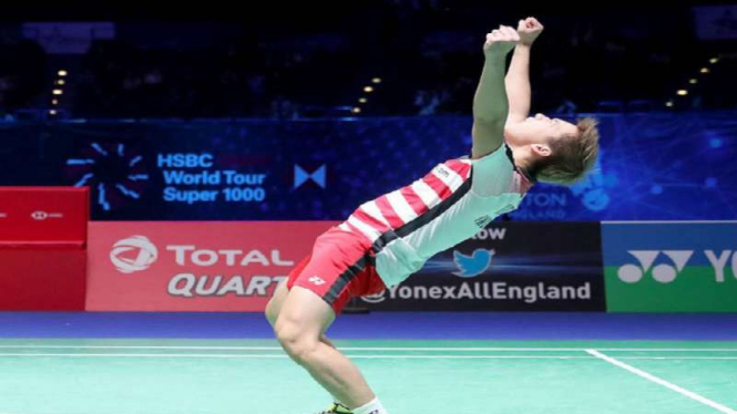 Marcus Fernaldi Gideon saat juarai All England.