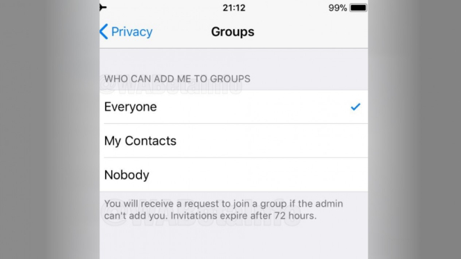 Fitur Group Invitation System WhatsApp di iOS