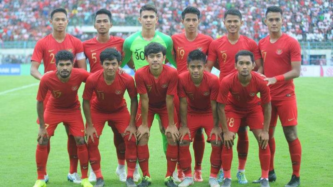 Skuat Timnas Indonesia U-22 dalam laga uji coba kontra Madura United