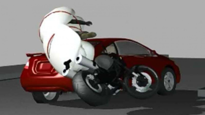 Ilustrasi airbag untuk sepeda motor