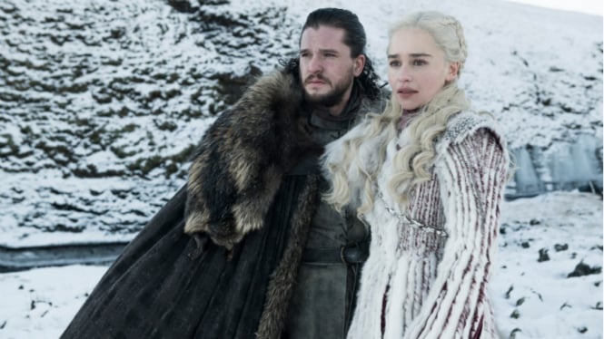 Jon Snow dan Daenerys Targaryen dalam Game of Thrones Season 8.