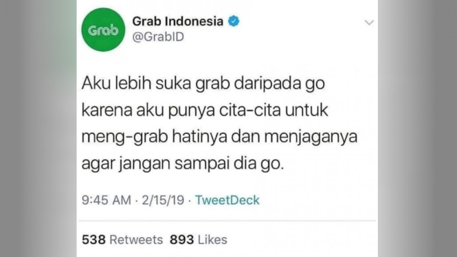 Admin Grab sindir Gojek