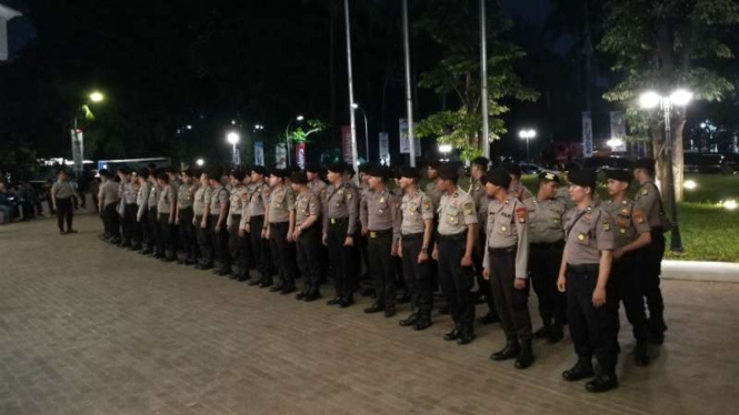 Polisi gelar apel pengamanan di Jakarta beberapa waktu lalu (Foto ilustrasi)