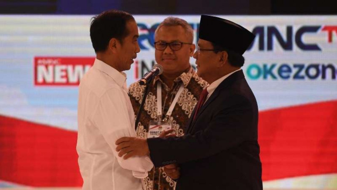 Calon Presiden 2019-2024, Joko Widodo dan Prabowo Subianto, dalam debat capres