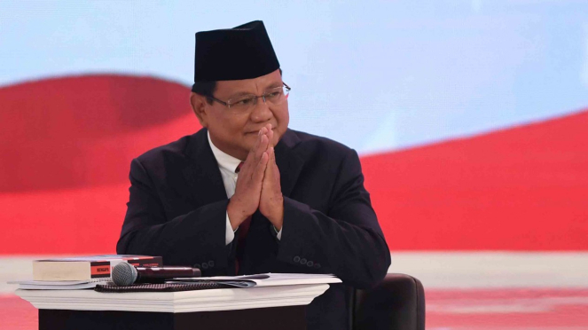 Capres nomor urut 02 Prabowo Subianto mengikuti debat capres 2019 putaran kedua di Hotel Sultan, Jakarta