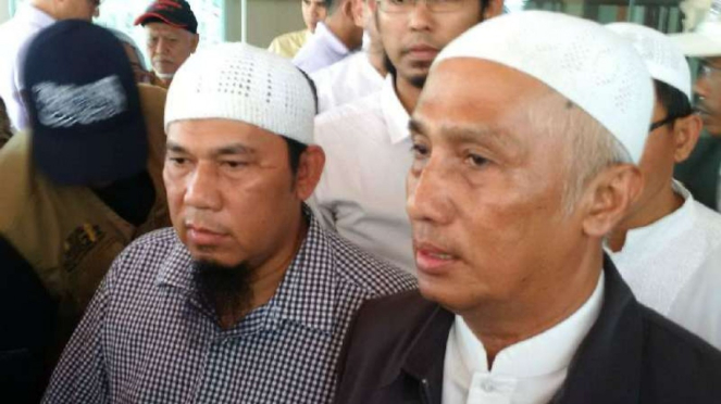 Achmad Michdan dan Slamet Maarif, di Markas Polda Jawa Tengah, Semarang, Senin, 18 Februari 2019.