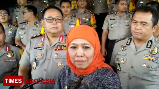 Gubernur Jawa Timur, Khofifah Indar Parawansa, senin,18/2/2019(FOTO:Nasrullah/TIMESIndonesia)