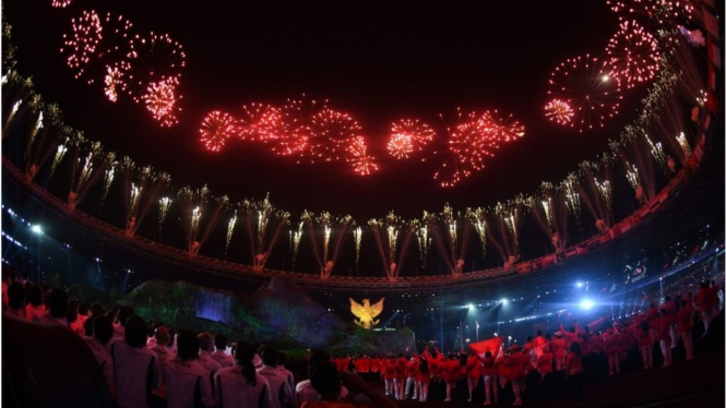Indonesia bakal bersaing dengan sejumlah negara untuk menjadi tuan rumah Olimpiade 2032, termasuk duo Korea.-AFP/JEWEL SAMAD