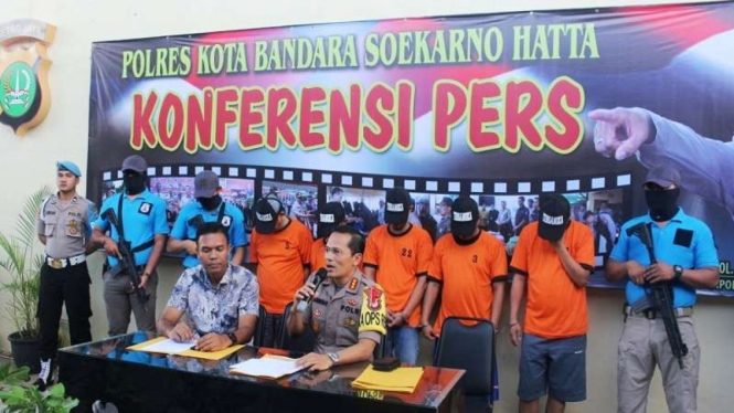 Kapolres Soekarno-Hatta Kombes Pol Victor Togi Tambunan ungkap pencurian ekspor