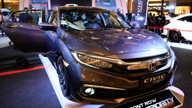 Suasana peluncuran Honda Civic Turbo keluaran terbaru di Jakarta, Kamis, 21 Februari 2019.