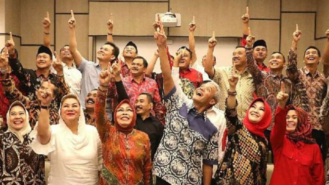 Deklarasi kepala daerah di Jawa Tengah mendukug Jokowi-Ma'ruf di Hotel Alila Solo pada 26 Januari 2019.