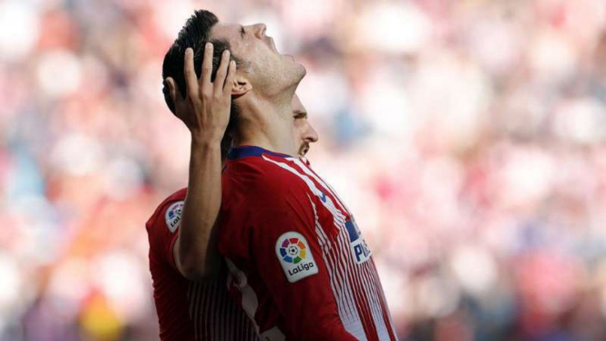 Alvaro Morata berseragam Atletico Madrid.
