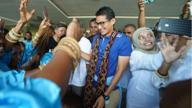 Cawapres Sandiaga Uno saat di Maumere